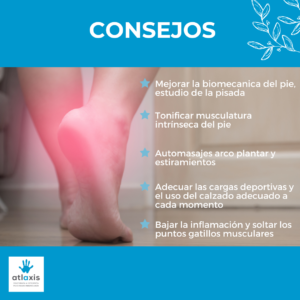 Consejos fascitis plantar Atlaxis centro de fisioterapia y osteopatia