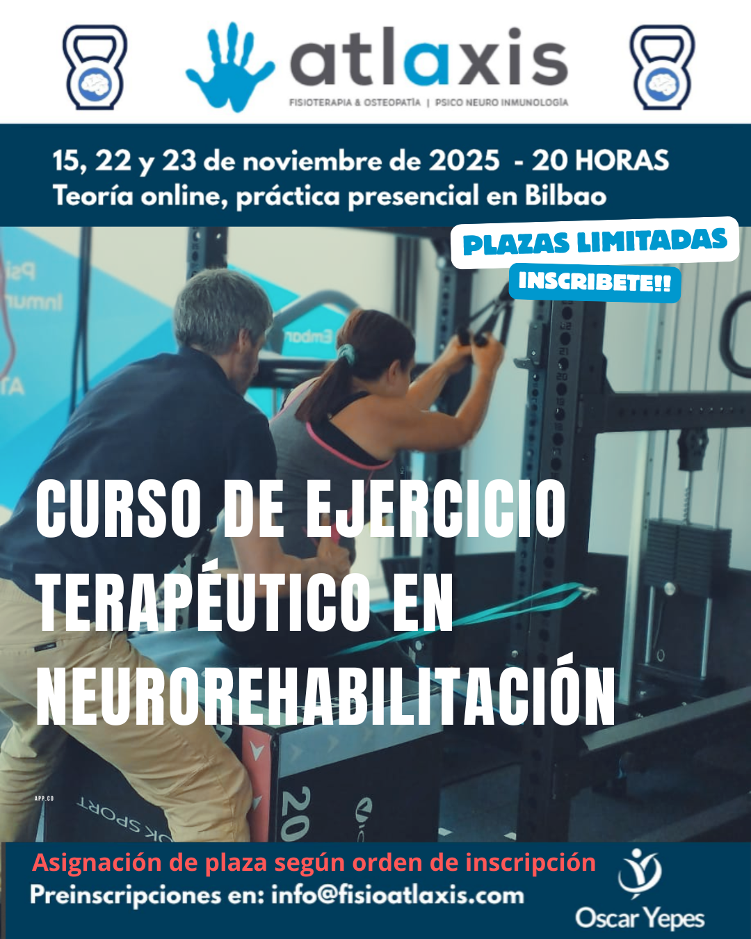 CURSO EJERCICIO TERAPÉUTICO EN NEUROREHABILITACION Atlaxis centro de fisioterapia y osteopatia